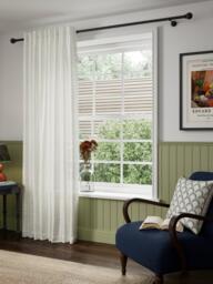 John Lewis Cotton Gauze Slot Top/Hidden Tab Voile Panel, White - thumbnail 6
