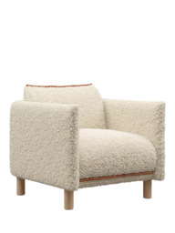 Cozmo Cozy Armchair, Cream Fleece Brick Piping - thumbnail 1
