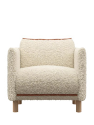 Cozmo Cozy Armchair, Cream Fleece Brick Piping - thumbnail 4