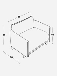Cozmo Cozy Armchair, Cream Fleece Brick Piping - thumbnail 2