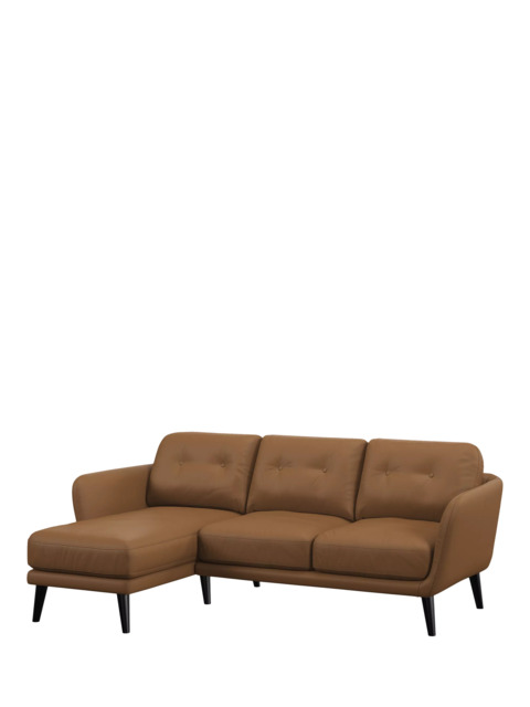 John Lewis Arlo LHF Chaise Leather Sofa, Dark Leg - image 1