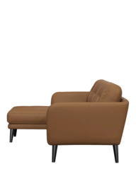 John Lewis Arlo LHF Chaise Leather Sofa, Dark Leg - thumbnail 3