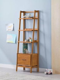 west elm Mid-Century Narrow Wood Bookcase with Drawer, Acorn - thumbnail 3