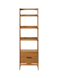 west elm Mid-Century Narrow Wood Bookcase with Drawer, Acorn - thumbnail 4
