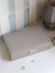Stackers Classic Woven Lid Jewellery Box, Blush Pink - thumbnail 2
