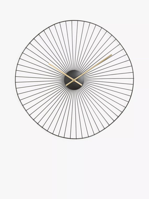 John Lewis Organic Shape Metal Analogue Wall Clock, 60cm, Black - image 1