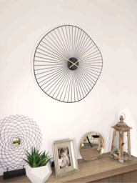 John Lewis Organic Shape Metal Analogue Wall Clock, 60cm, Black - thumbnail 3
