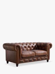 Halo Earle Chesterfield Medium 2 Seater Leather Sofa, London Leather - thumbnail 3