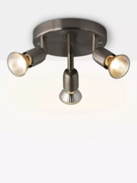 John Lewis Keely 3 Spotlight Ceiling Plate, Brushed Chrome - thumbnail 3