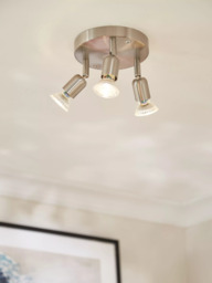 John Lewis Keely 3 Spotlight Ceiling Plate, Brushed Chrome - thumbnail 4