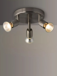 John Lewis Keely 3 Spotlight Ceiling Plate, Brushed Chrome