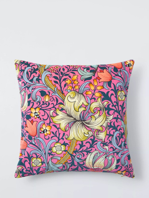 Morris & Co. Golden Lily Velvet Cushion, Ink - image 1