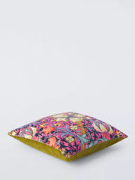 Morris & Co. Golden Lily Velvet Cushion, Ink - thumbnail 3