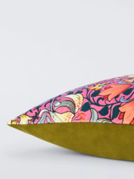 Morris & Co. Golden Lily Velvet Cushion, Ink - thumbnail 4