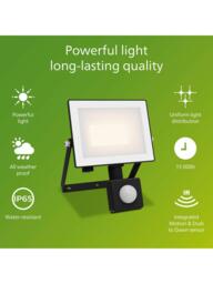 Philips Lois Motion Sensor 20W LED Outdoor Flood Light, Black - thumbnail 2