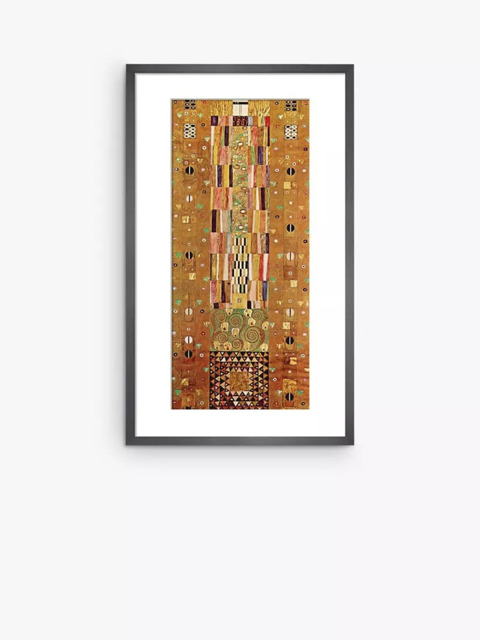 John Lewis Gustav Klimt 'Knight Panel Stoclet Frieze' Framed Print & Mount, 70 x 40cm, Brown/Gold - image 1