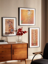 John Lewis Gustav Klimt 'Knight Panel Stoclet Frieze' Framed Print & Mount, 70 x 40cm, Brown/Gold - thumbnail 2
