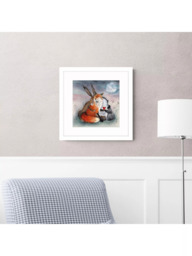 John Lewis Sarah Reilly 'Peace & Huggles' Framed Print & Mount, 43.5 x 43.5cm, White - thumbnail 2
