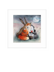 John Lewis Sarah Reilly 'Peace & Huggles' Framed Print & Mount, 43.5 x 43.5cm, White - thumbnail 1