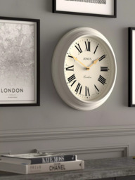 Jones Clocks Supper Club Roman Numeral Analogue Wall Clock, 40.5cm, Powder Grey - thumbnail 4