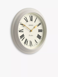 Jones Clocks Supper Club Roman Numeral Analogue Wall Clock, 40.5cm, Powder Grey - thumbnail 3