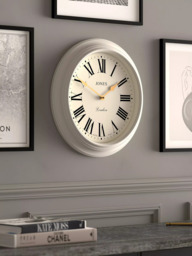 Jones Clocks Supper Club Roman Numeral Analogue Wall Clock, 40.5cm, Powder Grey - thumbnail 2