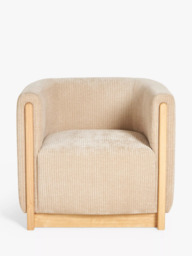 John Lewis Vila Tub Corduroy Armchair, Natural - thumbnail 4