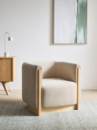 John Lewis Vila Tub Corduroy Armchair, Natural - thumbnail 3