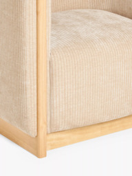 John Lewis Vila Tub Corduroy Armchair, Natural - thumbnail 5