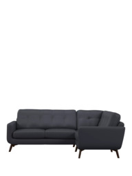 John Lewis Barbican RHF Chaise Leather Corner Sofa, Dark Leg - thumbnail 5