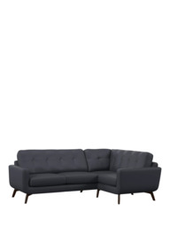 John Lewis Barbican RHF Chaise Leather Corner Sofa, Dark Leg - thumbnail 1