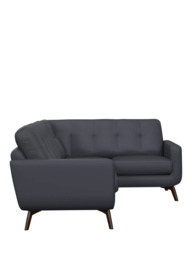 John Lewis Barbican RHF Chaise Leather Corner Sofa, Dark Leg - thumbnail 3