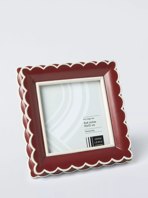"John Lewis Multi Scallop Hand Painted Photo Frame, 4 x 4"" (10 x 10cm)" - image 1