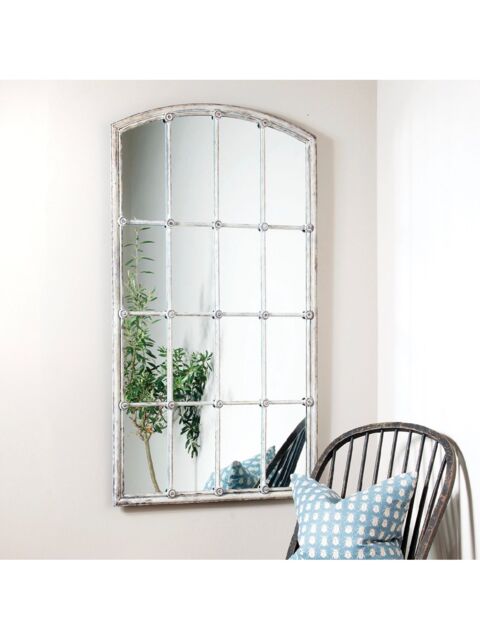 One.World Fairfield Arched Metal Wall Mirror, 137 x 75cm, White - image 1