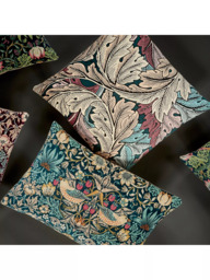 Morris & Co. Strawberry Thief Velvet Cushion - thumbnail 2