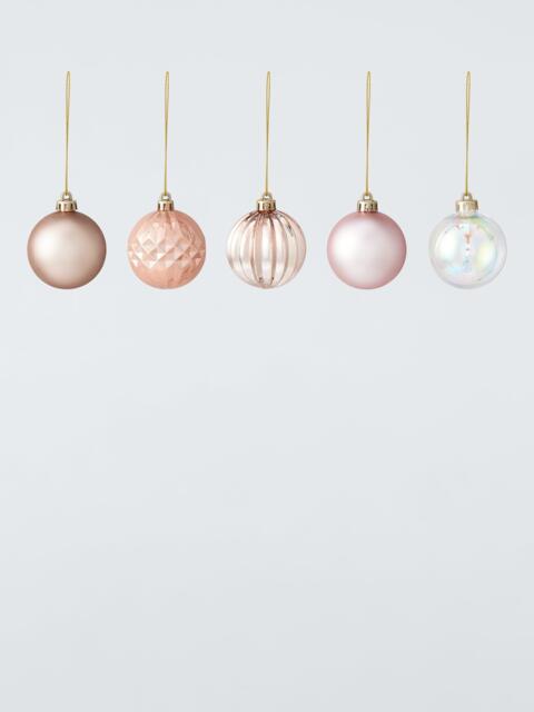 John Lewis Shatterproof Christmas Tree Baubles, Box of 30, Pink - image 1