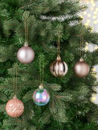John Lewis Shatterproof Christmas Tree Baubles, Box of 30, Pink - thumbnail 2