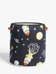 John Lewis Outer Space Knit Storage Basket, Blue - thumbnail 2