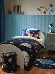 John Lewis Outer Space Knit Storage Basket, Blue - thumbnail 5