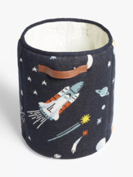 John Lewis Outer Space Knit Storage Basket, Blue - thumbnail 3