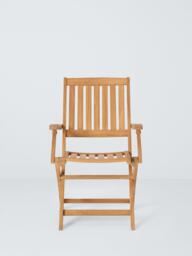 John Lewis Classic Teak Wood Folding Garden Dining Armchairs, Set of 2, Natural - thumbnail 2