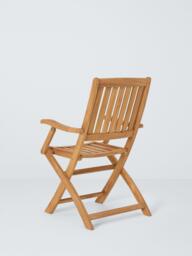 John Lewis Classic Teak Wood Folding Garden Dining Armchairs, Set of 2, Natural - thumbnail 4