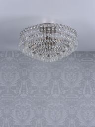 Laura Ashley Enid Crystal Glass Semi Flush Chandelier Ceiling Light, Clear - thumbnail 2