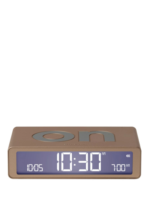 Lexon Flip Classic LCD Digital Alarm Clock, Brushed Gold - image 1