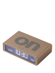 Lexon Flip Classic LCD Digital Alarm Clock, Brushed Gold - thumbnail 2
