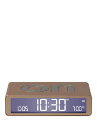 Lexon Flip Classic LCD Digital Alarm Clock, Brushed Gold - thumbnail 1