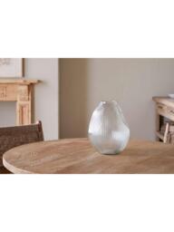 nkuku Linsy Ribbed Glass Vase, H30cm, Clear - thumbnail 3