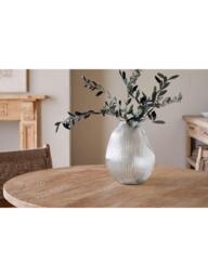 nkuku Linsy Ribbed Glass Vase, H30cm, Clear - thumbnail 2