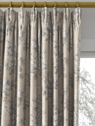 Sanderson Sorilla Damask Made to Measure Curtains or Roman Blind, Silver/Linen - thumbnail 2