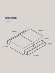 Silentnight Non-Sprung Upholstered 4 Drawer Divan Base, Double - thumbnail 5
